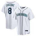 Punc S.Mariners #8 Dominic Canzone Player White Home Game Stitched Jerseys
