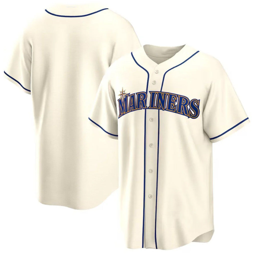 Punc S.Mariners Blank Player Cream Home Game Stitched Jerseys