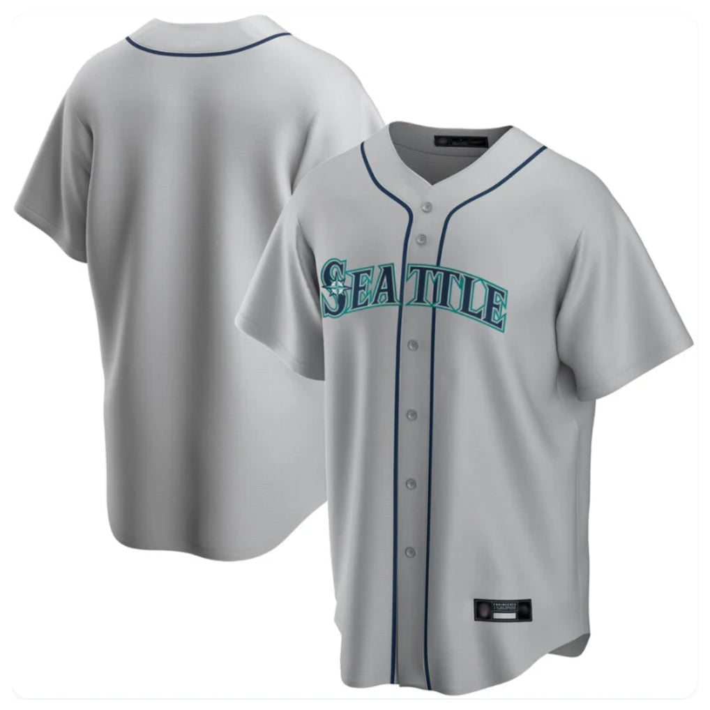 Punc S.Mariners Blank Player Gray Home Game Stitched Jerseys