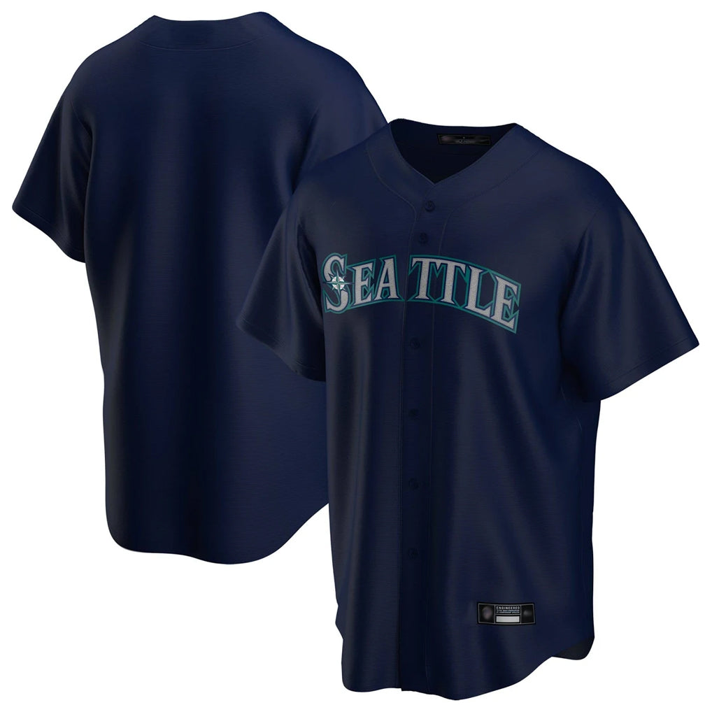Punc S.Mariners Blank Player Navy Home Game Stitched Jerseys