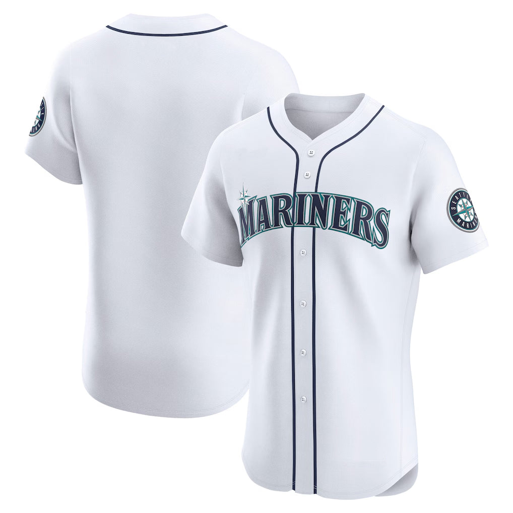 Punc S.Mariners Blank Player White Home Limited Elite Stitched Jerseys