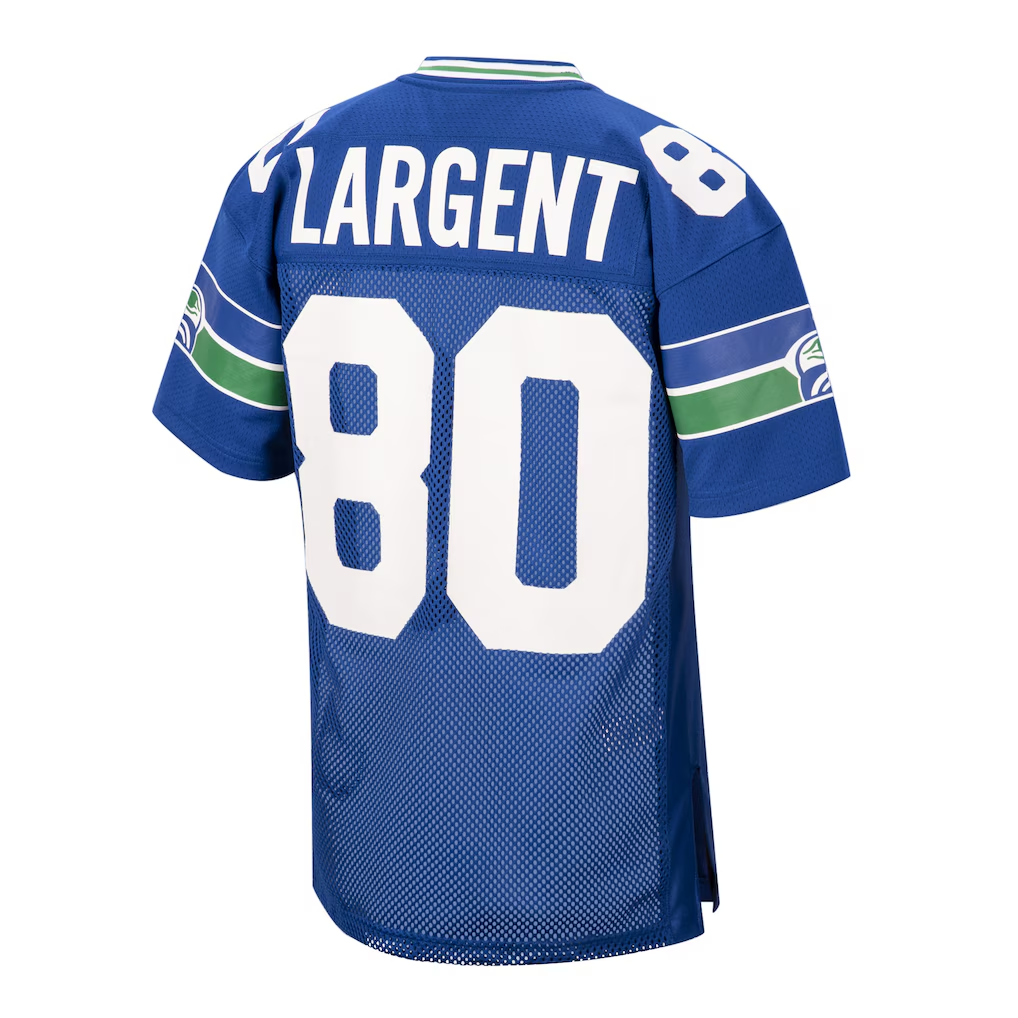 Punc S.Seahawks 1985 #80 Steve Largent Mitchell & Ness Royal Authentic Throwback Retired Player Stitched Puhic Jersey