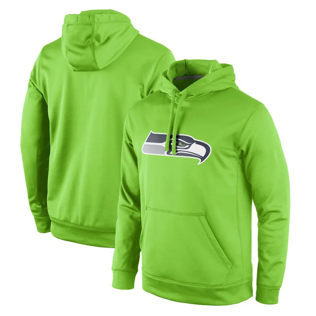Punc S.Seahawks Green LOGO Pullover Hoodies Game Blank Player Stitched Jerseys
