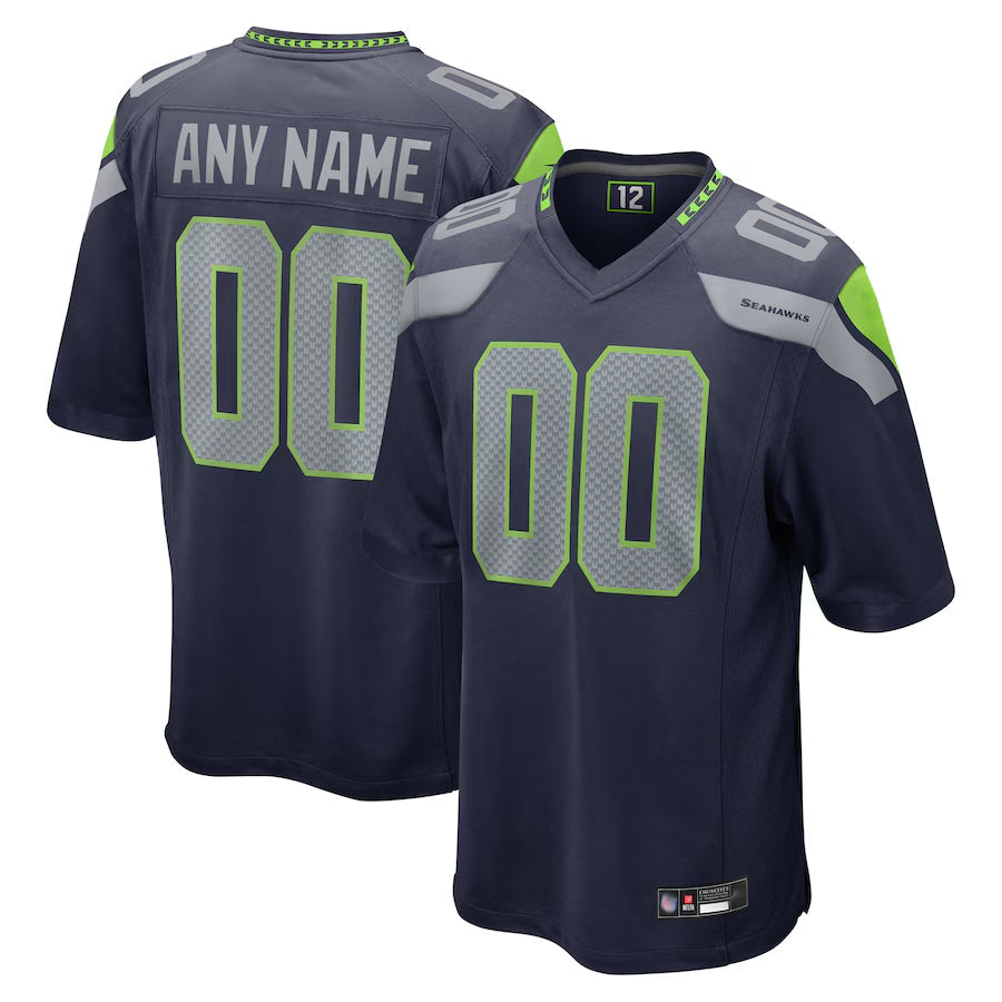 Punc Custom S.Seahawks Home Game Stitched Jerseys