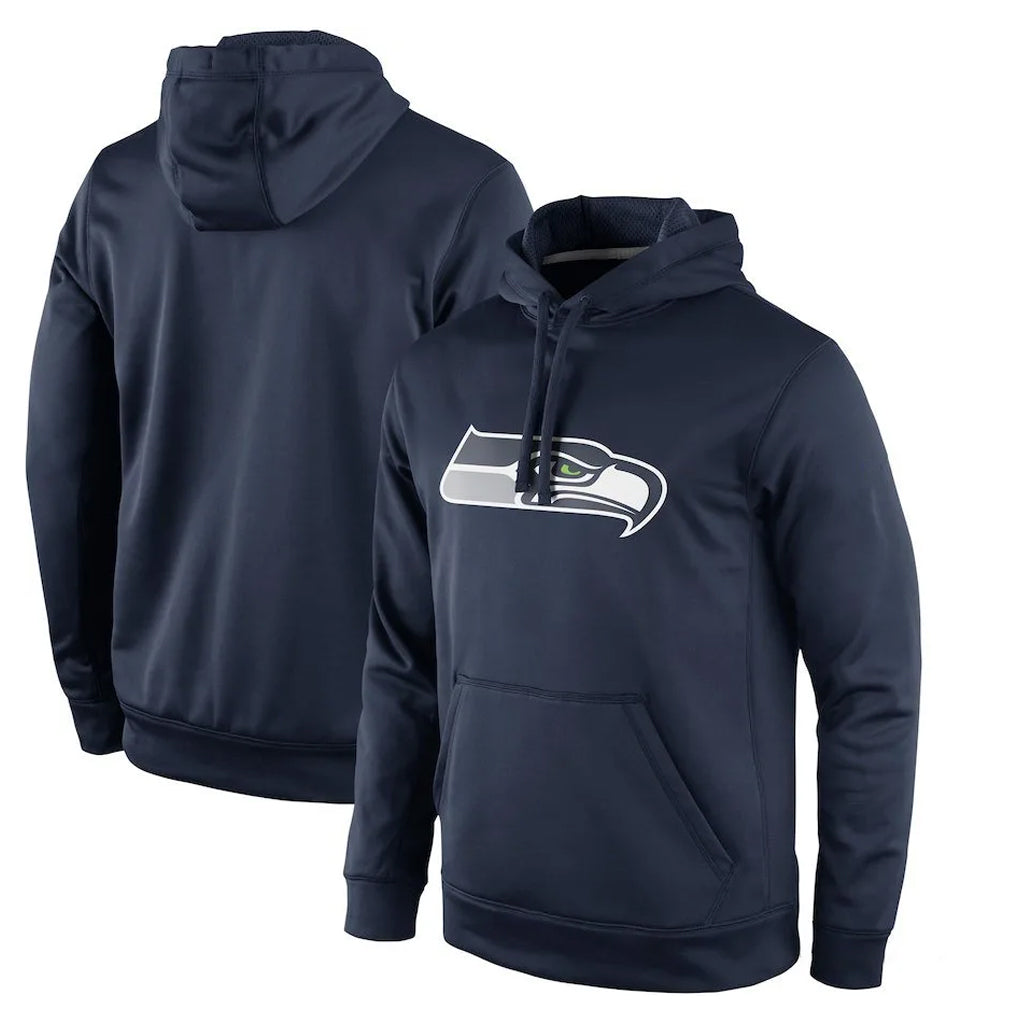Punc S.Seahawks Navy LOGO Pullover Hoodies Game Blank Player Stitched Jerseys