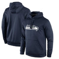 Punc S.Seahawks Navy LOGO Pullover Hoodies Game Blank Player Stitched Jerseys