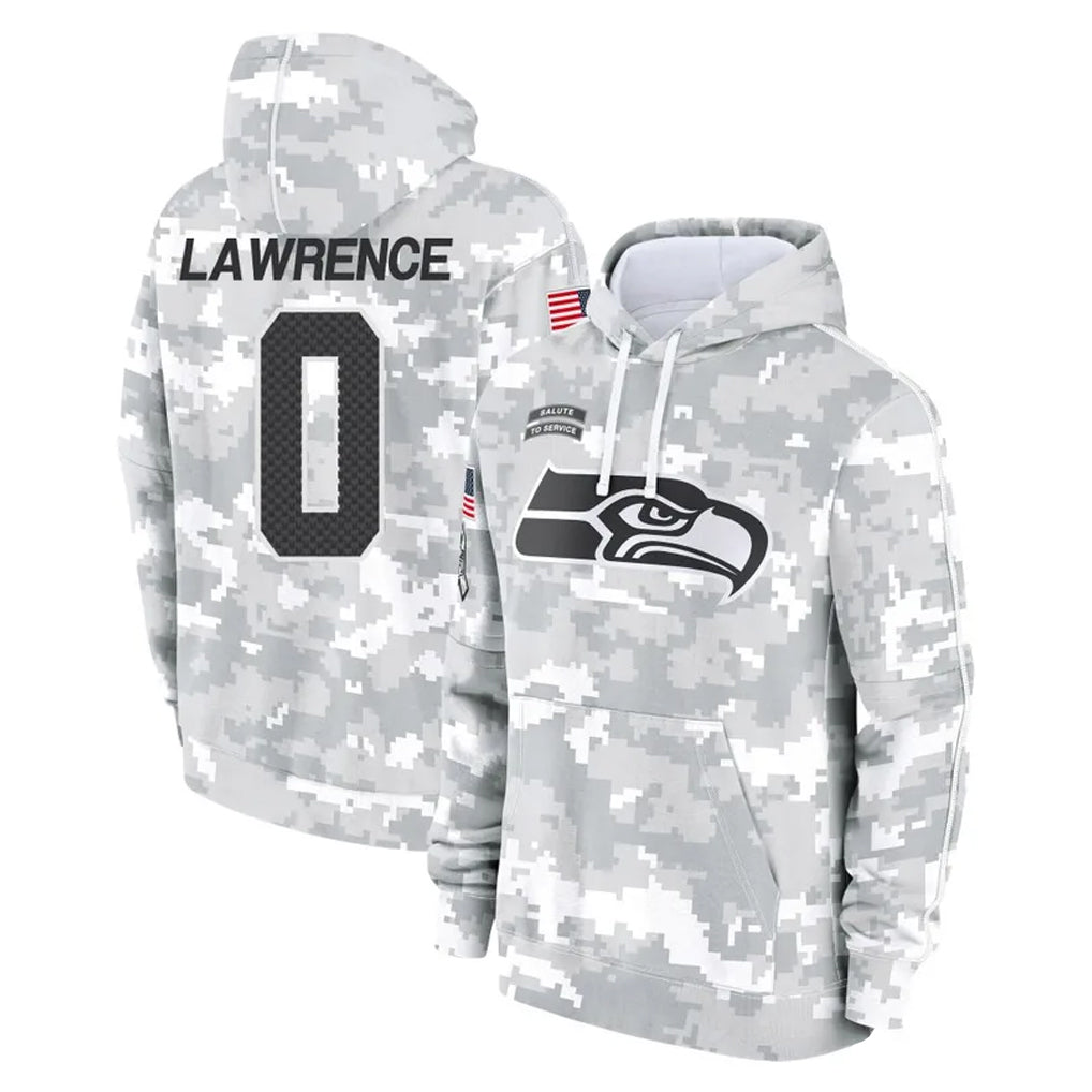 Punc S.Seahawks #0 DeMarcus Lawrence Player Arctic Camo Limited Salute to Service Pullover Hoodies Game Stitched Jerseys