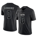Punc S.Seahawks #0 DeMarcus Lawrence Player Black Limited Reflective Home Game Stitched Jerseys