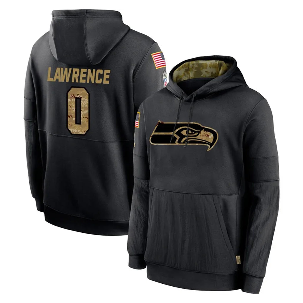 Punc S.Seahawks #0 DeMarcus Lawrence Player Black Salute to Service Hoodies Limited Game Stitched Jerseys