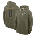 Punc S.Seahawks #0 DeMarcus Lawrence Player Olive Salute to Service Pullover Hoodies Limited Stitched Jerseys