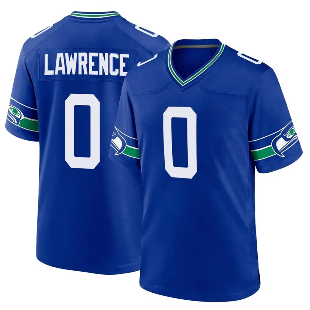 Punc S.Seahawks #0 DeMarcus Lawrence Player Royal Throwback Home Game Stitched Jerseys