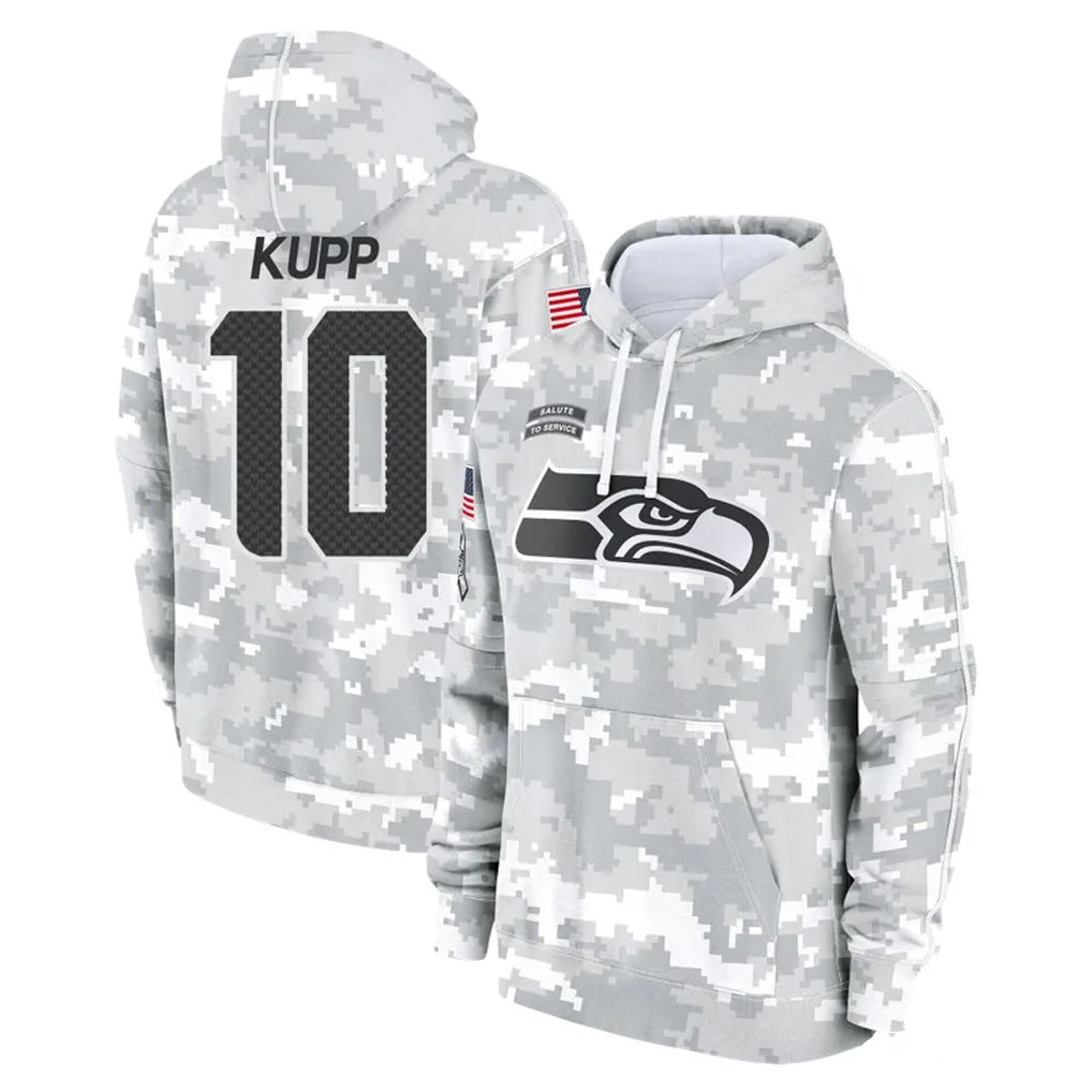 Punc S.Seahawks #10 Cooper Kupp Player Arctic Camo Limited Salute to Service Pullover Hoodies Game Stitched Jerseys