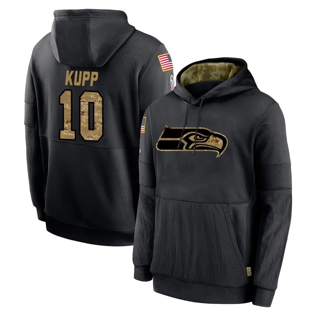 Punc S.Seahawks #10 Cooper Kupp Player Black Salute to Service Hoodies Limited Game Stitched Jerseys