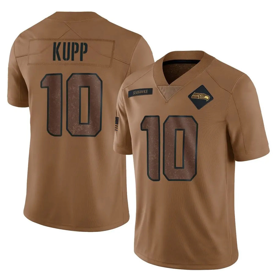 Punc S.Seahawks #10 Cooper Kupp Player Brown Salute To Service Limited Stitched Jerseys