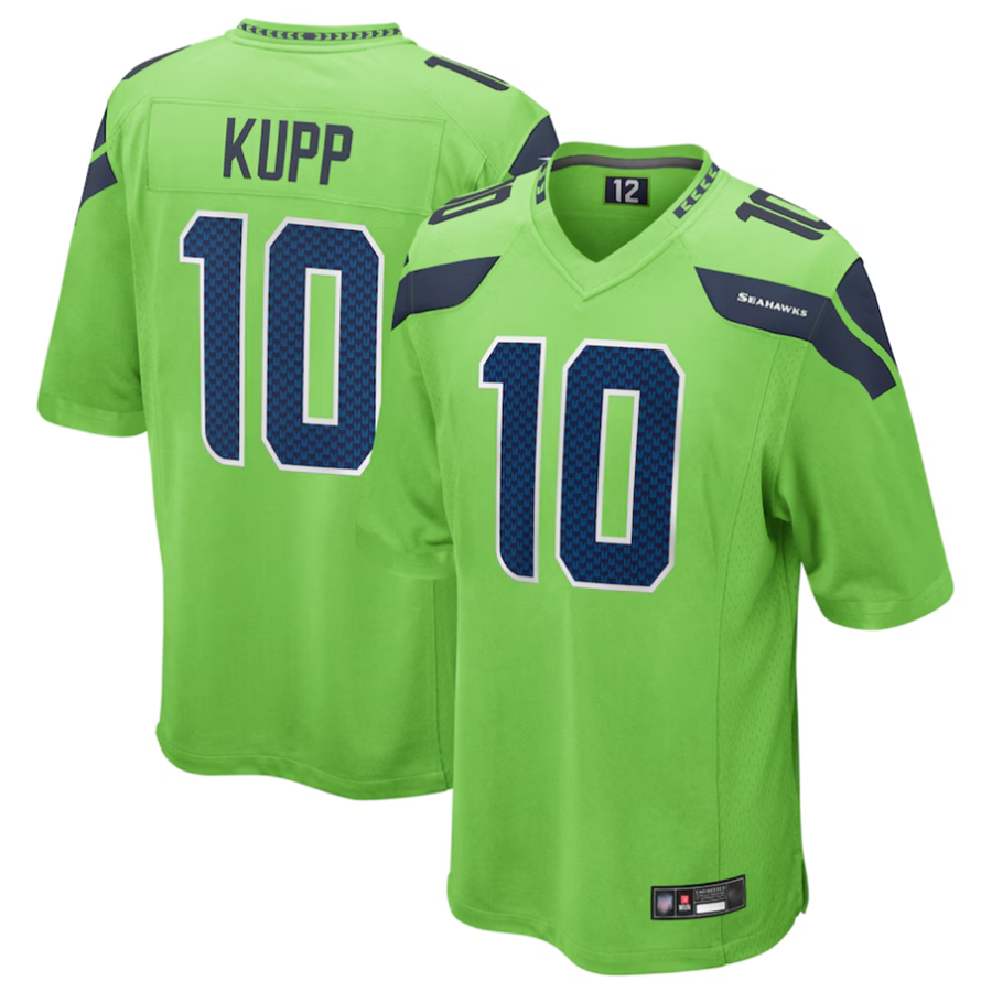 Punc S.Seahawks #10 Cooper Kupp Player Green Game Replica Stitched Jerseys