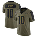 Punc S.Seahawks #10 Cooper Kupp Player Olive Salute To Service Limited Game Stitched Jerseys