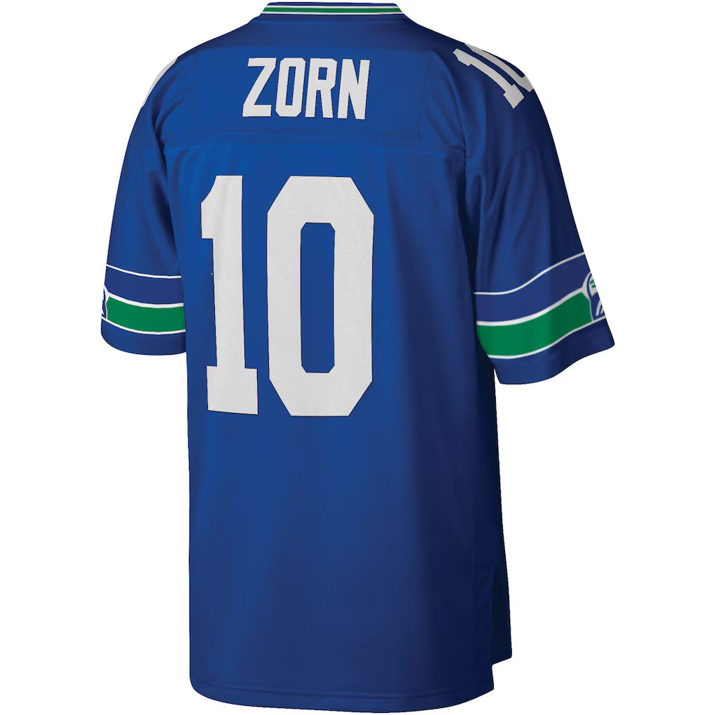 Punc S.Seahawks #10 Jim Zorn Mitchell & Ness Royal Legacy Replica Jersey
