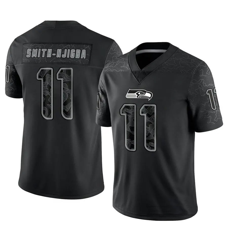 Punc S.Seahawks #11 Jaxon Smith-Njigba Player Black Limited Reflective Stitched Jerseys