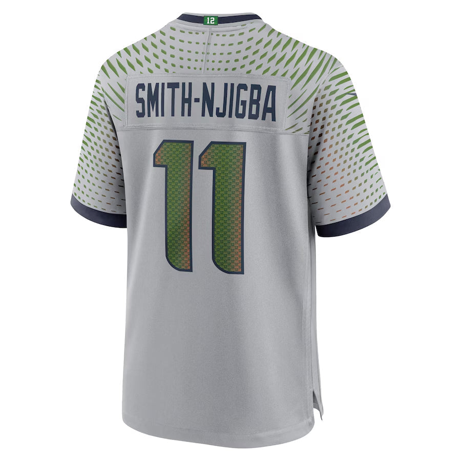 Punc S.Seahawks #11 Jaxon Smith-Njigba Player Grey Rivalries Collection Game Stitched Jerseys