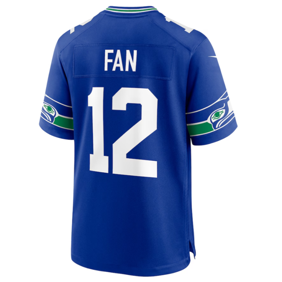 Punc S.Seahawks #12 12s Royal Throwback Player Game Jersey Stitched American Stitched Jersey