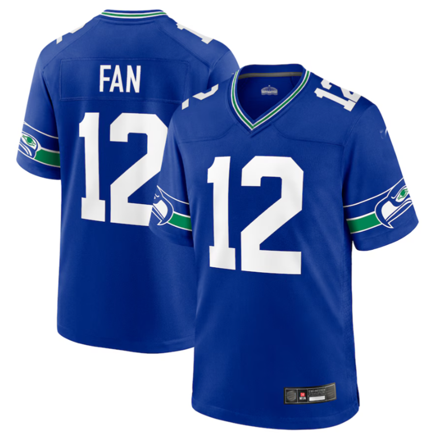 Punc S.Seahawks #12 12s Royal Throwback Player Game Jersey Stitched American Stitched Jerseys