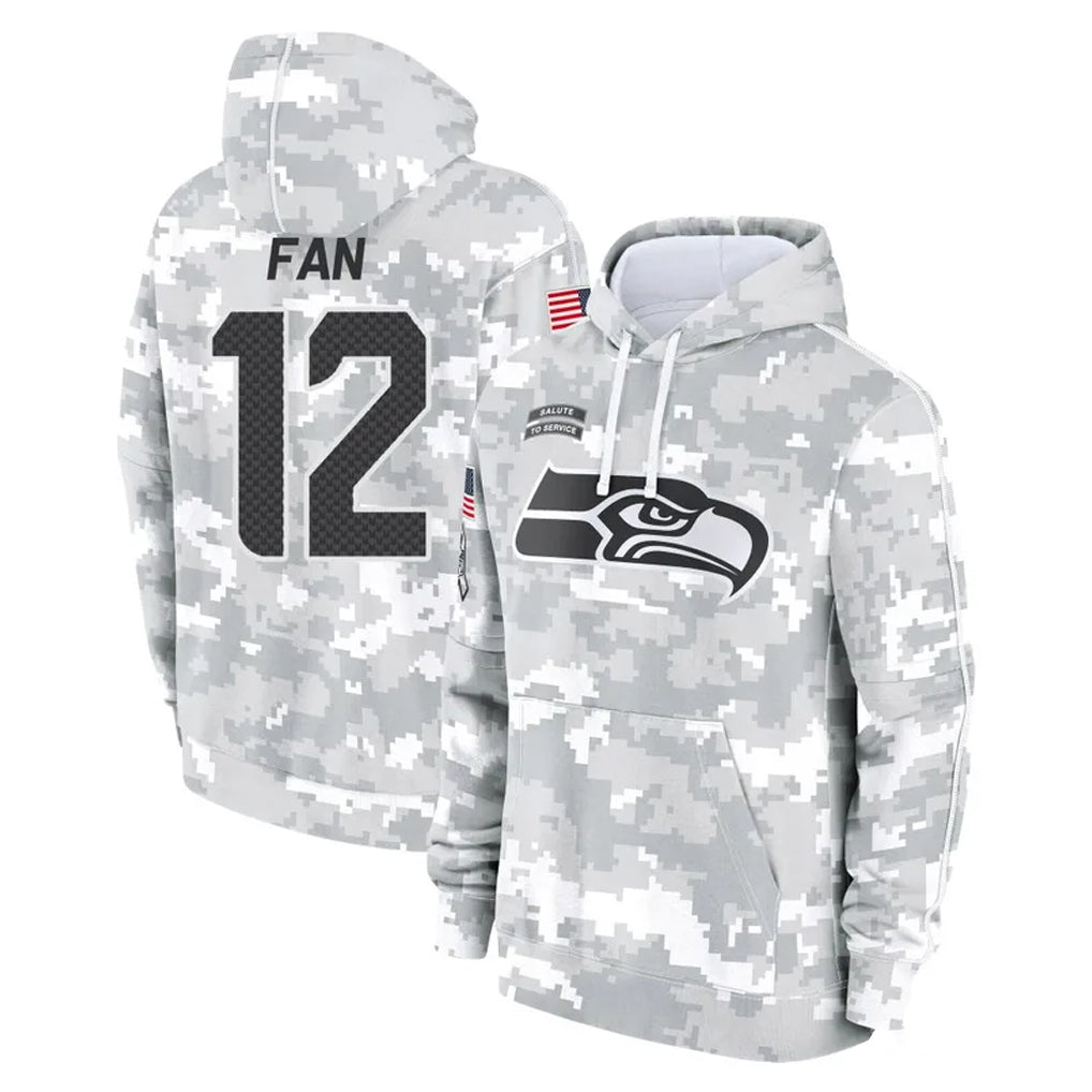 Punc S.Seahawks #12 12th Fan Player Arctic Camo Limited Salute to Service Pullover Hoodies Game Stitched Jerseys