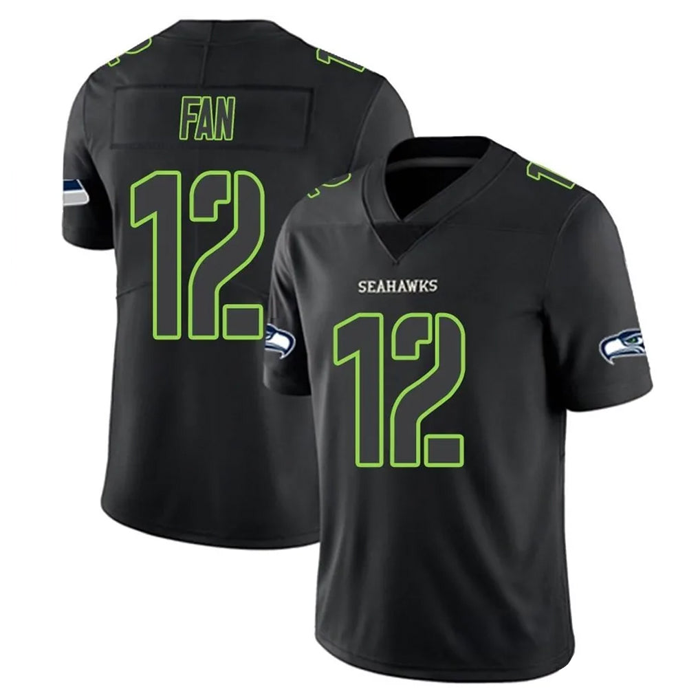 Punc S.Seahawks #12 12th Fan Player Black Impact Limited Home Game Stitched Jerseys