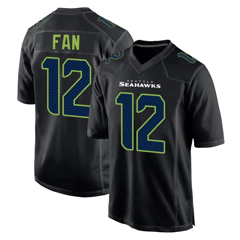 Punc S.Seahawks #12 12th Fan Player Black Limited Fashion Home Game Stitched Jerseys