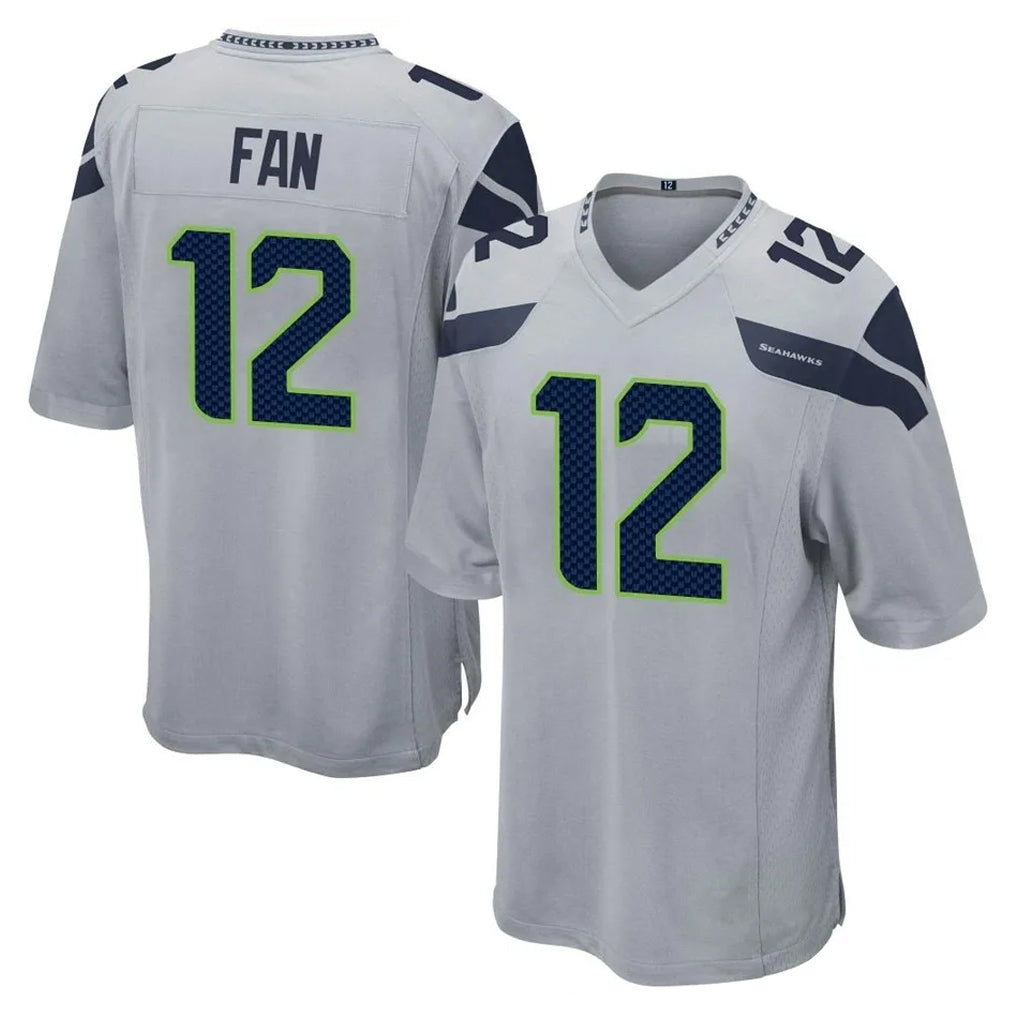 Punc S.Seahawks #12 12th Fan Player Gray Home Game Stitched Jerseys