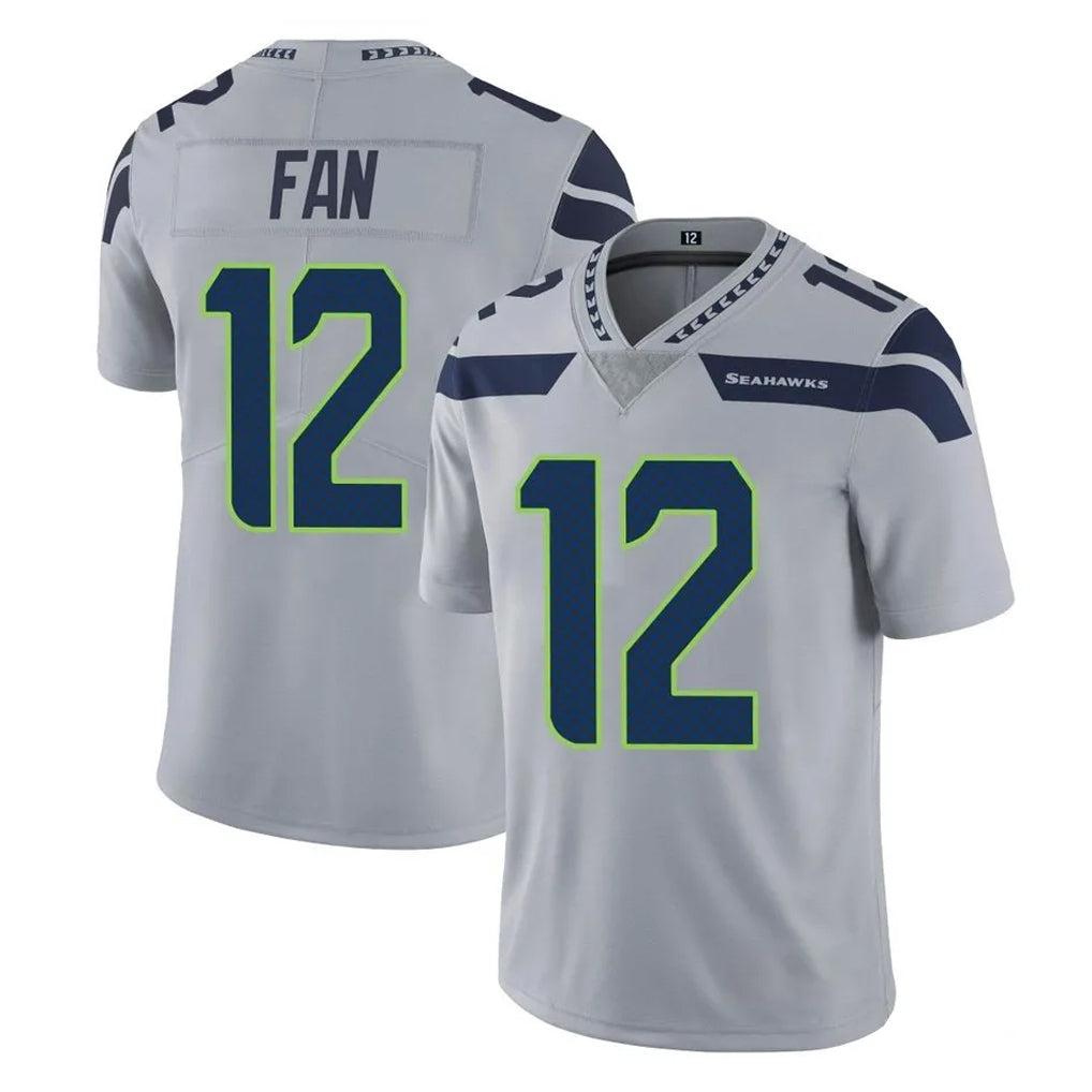 Punc S.Seahawks #12 12th Fan Player Gray Limited Vapor Untouchable Home Game Stitched Jerseys
