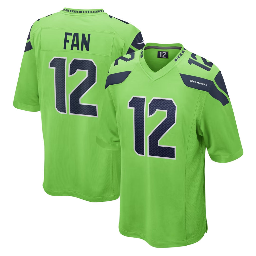 Punc S.Seahawks #12 12th Fan Player Green Home Game Stitched Jerseys
