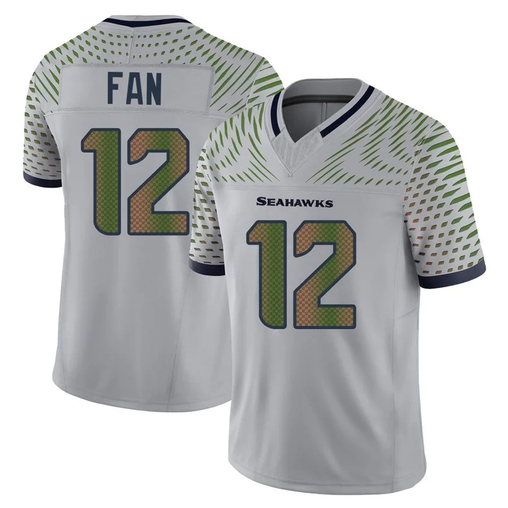 Punc S.Seahawks #12 12th Fan Player Grey Limited 2025 Rivalries Collection Home Game Stitched Jerseys