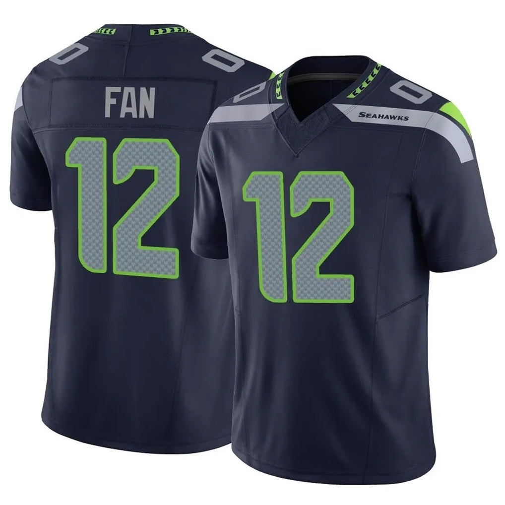 Punc S.Seahawks #12 12th Fan Player Navy Limited Vapor F.U.S.E. Home Game Stitched Jerseys