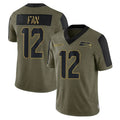 Punc S.Seahawks #12 12th Fan Player Olive Salute To Service Limited Game Stitched Jerseys
