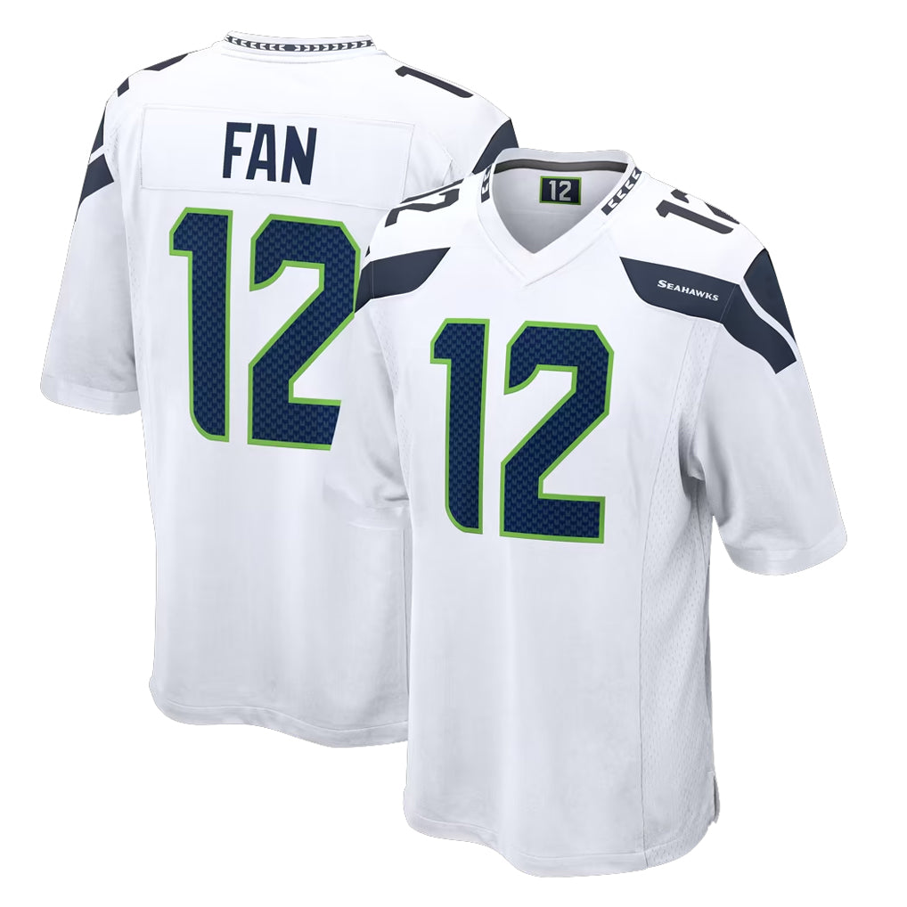 Punc S.Seahawks #12 12th Fan Player White Home Game Stitched Jerseys