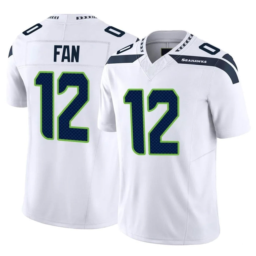 Punc S.Seahawks #12 12th Fan Player White Limited Vapor F.U.S.E. Home Game Stitched Jerseys