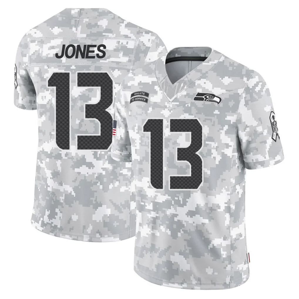 Punc S.Seahawks #13 Ernest Jones IV Player Arctic Camo Limited Salute To Service Home Game Stitched Jerseys