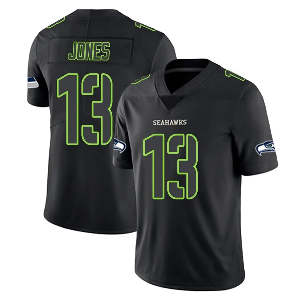 Punc S.Seahawks #13 Ernest Jones IV Player Black Impact Limited Home Game Stitched Jerseys