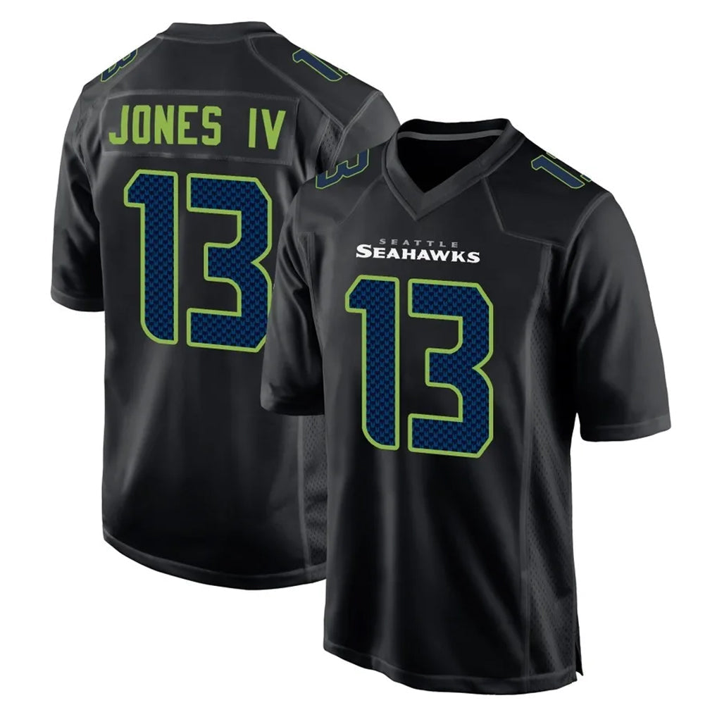 Punc S.Seahawks #13 Ernest Jones IV Player Black Limited Fashion Home Game Stitched Jerseys