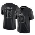 Punc S.Seahawks #13 Ernest Jones IV Player Black Limited Reflective Home Game Stitched Jerseys