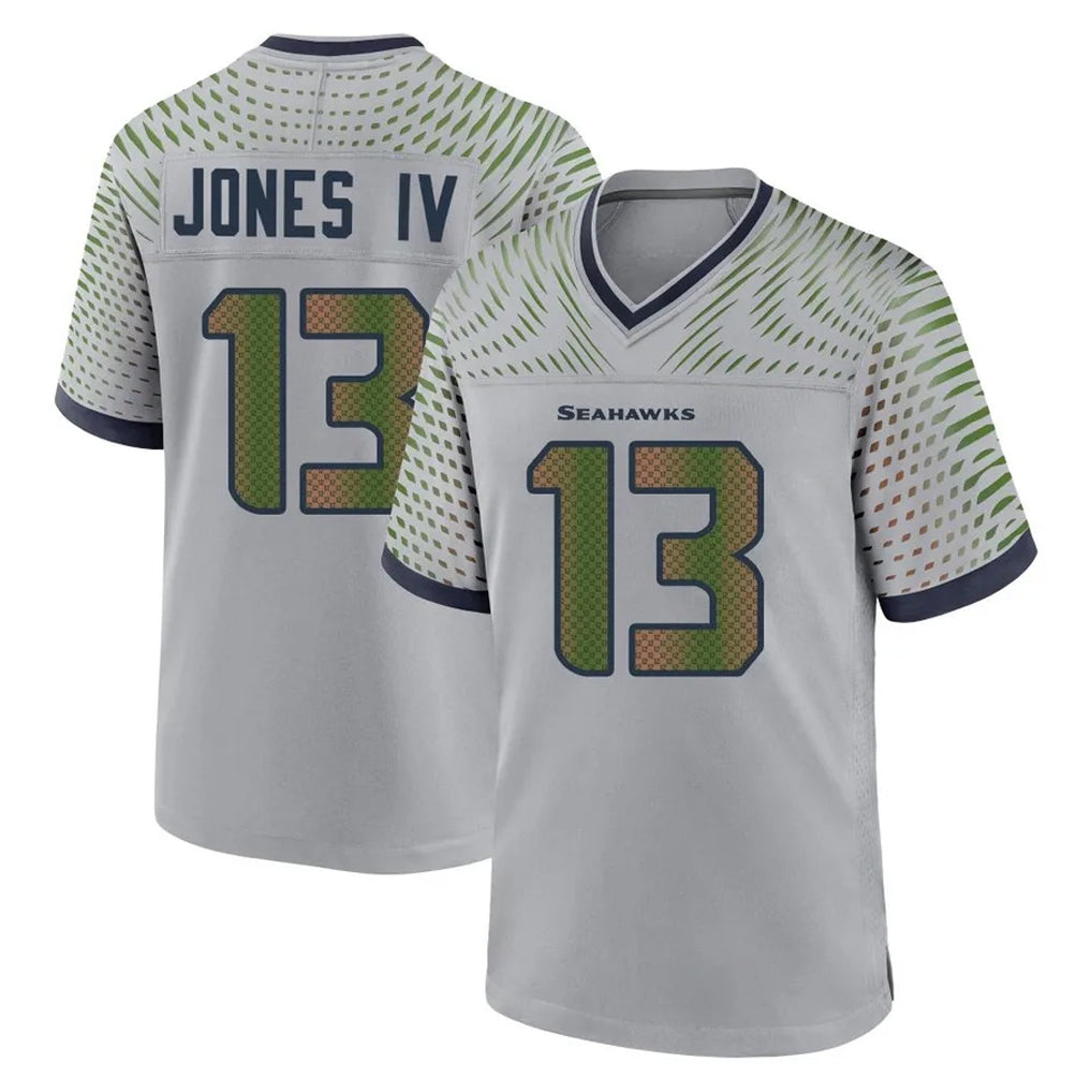 Punc S.Seahawks #13 Ernest Jones IV Player Grey 2025 Rivalries Collection Home Game Stitched Jerseys