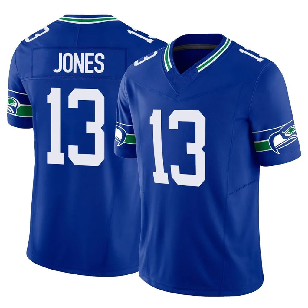 Punc S.Seahawks #13 Ernest Jones IV Player Royal Limited Throwback Vapor F.U.S.E. Home Game Stitched Jerseys
