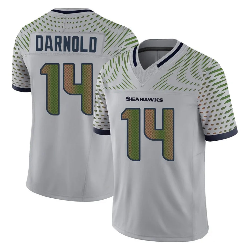 Punc S.Seahawks #14 Sam Darnold Player Grey Limited 2025 Rivalries Collection Home Game Stitched Jerseys