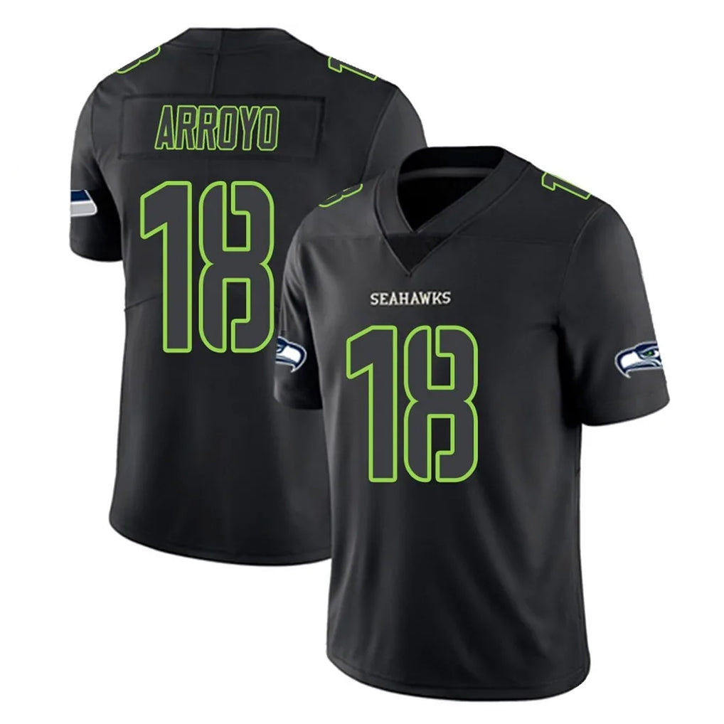 Punc S.Seahawks #18 Elijah Arroyo Player Black Impact Limited Home Game Stitched Jerseys