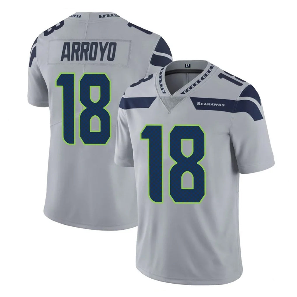 Punc S.Seahawks #18 Elijah Arroyo Player Gray Limited Vapor Untouchable Home Game Stitched Jerseys