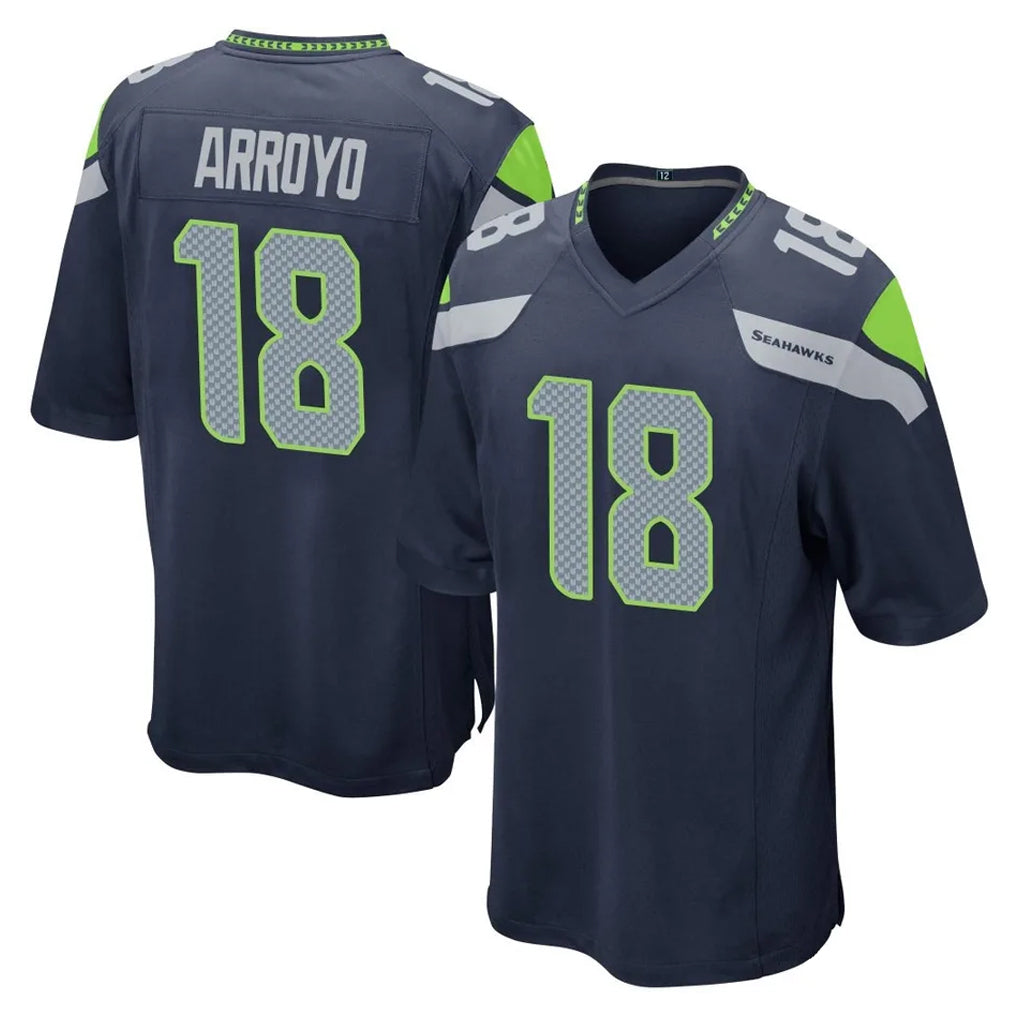 Punc S.Seahawks #18 Elijah Arroyo Player Navy Home Game Stitched Jerseys