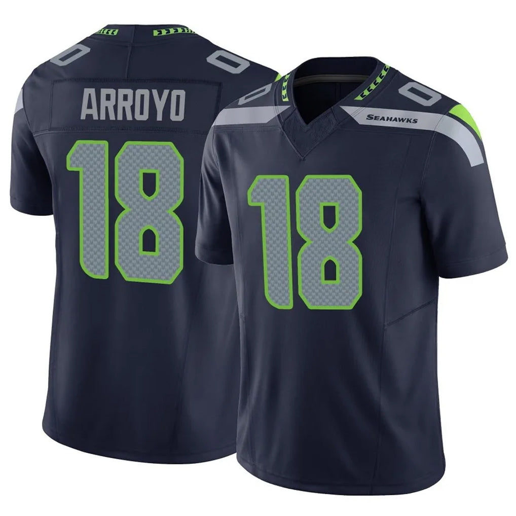 Punc S.Seahawks #18 Elijah Arroyo Player Navy Limited Vapor F.U.S.E. Home Game Stitched Jerseys