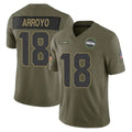 Punc S.Seahawks #18 Elijah Arroyo Player Olive 2025 Salute To Service Limited Home Game Stitched Jerseys