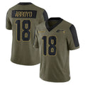 Punc S.Seahawks #18 Elijah Arroyo Player Olive Salute To Service Limited Game Stitched Jerseys