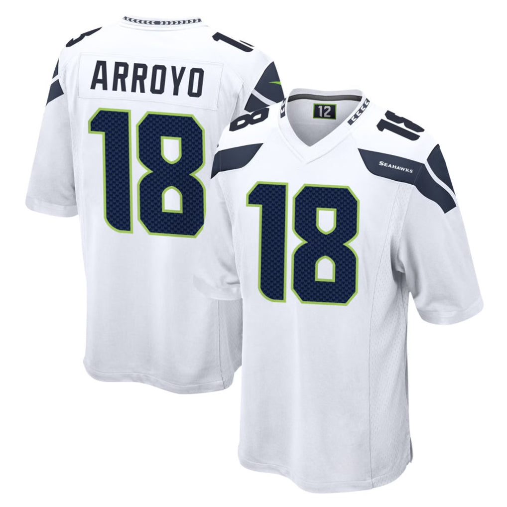 Punc S.Seahawks #18 Elijah Arroyo Player White Home Game Stitched Jerseys